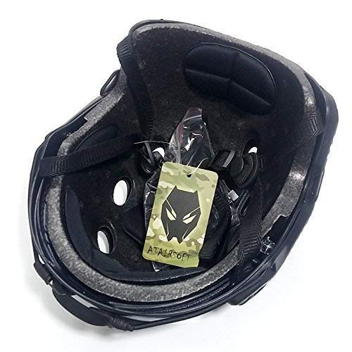 ATAIRSOFT PJ Type Tactical Multifunctional Fast Helmet with Visor Goggles Version Black - Image 3