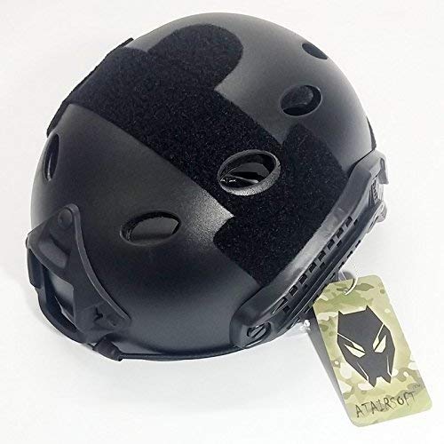 ATAIRSOFT PJ Type Tactical Multifunctional Fast Helmet with Visor Goggles Version Black - Image 2