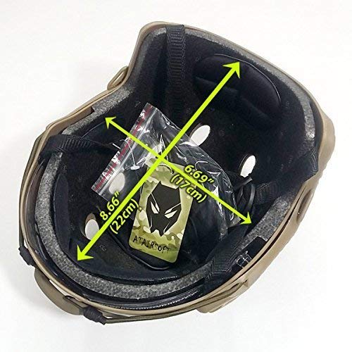 ATAIRSOFT PJ Type Tactical Multifunctional Fast Helmet with Visor Goggles Version Black - Image 5