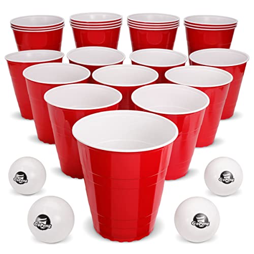 GoPong كوب الحفلات العملاق GoPong GoBig سعة 110 أونصة - عبوة 24 مع 4 كرات بونغ XL - Image 1