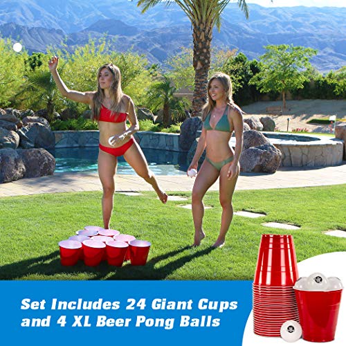 GoPong كوب الحفلات العملاق GoPong GoBig سعة 110 أونصة - عبوة 24 مع 4 كرات بونغ XL - Image 4