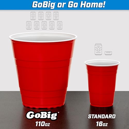 GoPong كوب الحفلات العملاق GoPong GoBig سعة 110 أونصة - عبوة 24 مع 4 كرات بونغ XL - Image 2