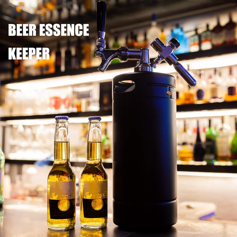 TMCRAFT 128oz Growler Tap System, Pressurized Stainless Steel Mini Keg with Cooler Jacket, Portable Home Dispenser System to Keep Fresh and Carbonation for Draft, Homebrew and Craft Beer (Matte Black) - Image 2