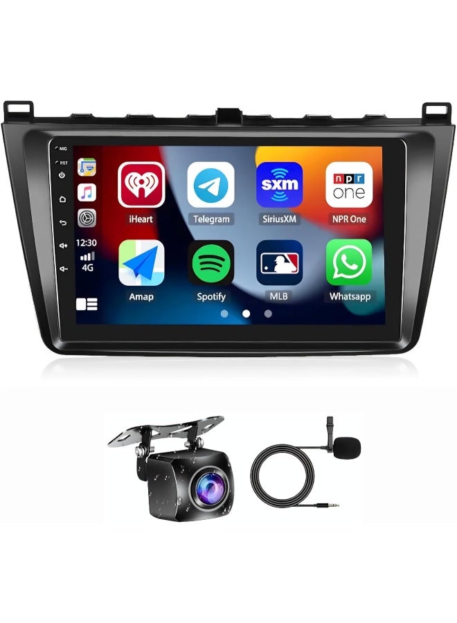 Vierex Fit Mazda 6 Car Stereo Mazda 6 Android Screen 2007-2012 With Apple Carplay Android Auto Wireless WiFi DSP FM&AM BT AHD Camera Included Fast Interface QLED (8+128GB 8CORE Carplay) - Image 1