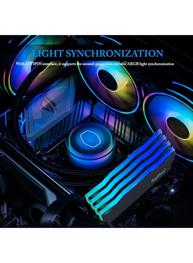 2 قطعة من مشتت الحرارة للذاكرة ARGB الأبيض يعمل بالطاقة عبر USB لـ DDR3 وDDR4 وDDR5 وECC - Image 4