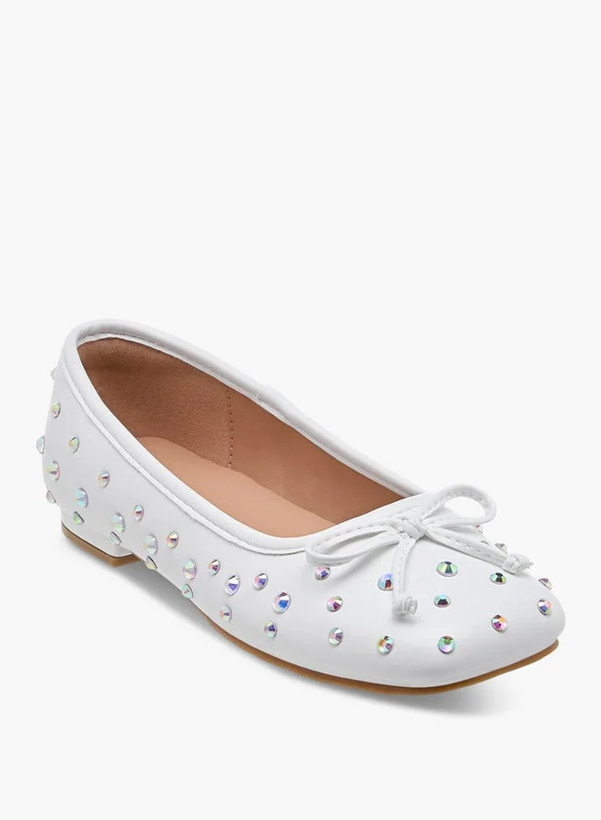 سيليست Girls' Embellished Slip-On Ballerina Shoes