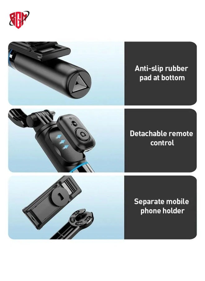 BGM - ZGA S01 Bluetooth Remote Control Detachable Tripod Selfie Stick(Black) - Image 1