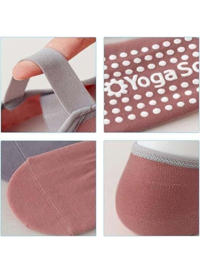 Anmi 4 Pairs Yoga Pilates Socks with Grip for Women, Non Slip Yoga Socks, Grippy Socks for Barre, Dance, Workout and Hospital - Image 4
