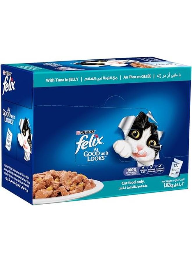 Felix As Good As It Looks Adult Cat With Tuna In Jelly 85G Pack Of 24 - Image 3