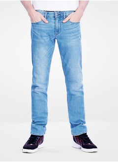Web Denim Web Denim Light Blue Regular Fit Mid Waist Straight Jeans Fashionable Relaxed Fit Denim Pant For Men  - Image 2