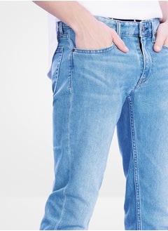 Web Denim Web Denim Light Blue Regular Fit Mid Waist Straight Jeans Fashionable Relaxed Fit Denim Pant For Men  - Image 4