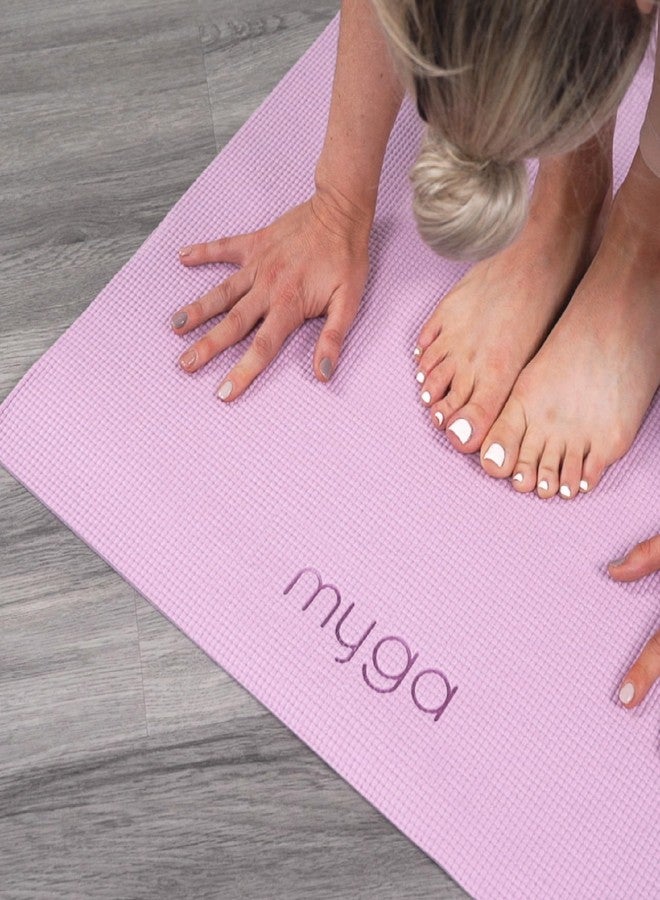 Myga Entry Level Yoga Mat,Eco-Friendly Mat for Yoga, Pilates, Stretching and Fitness, Non-Slip and Lightweight, Great for Travel for Home, Gym or Studio,68.1" x 24",Lilac - Image 2