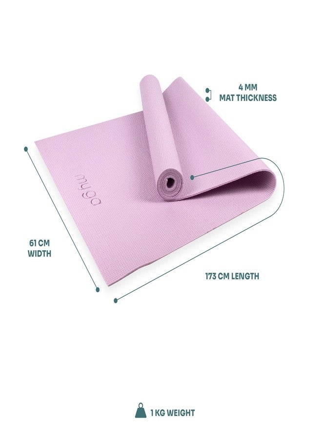 Myga Entry Level Yoga Mat,Eco-Friendly Mat for Yoga, Pilates, Stretching and Fitness, Non-Slip and Lightweight, Great for Travel for Home, Gym or Studio,68.1" x 24",Lilac - Image 5