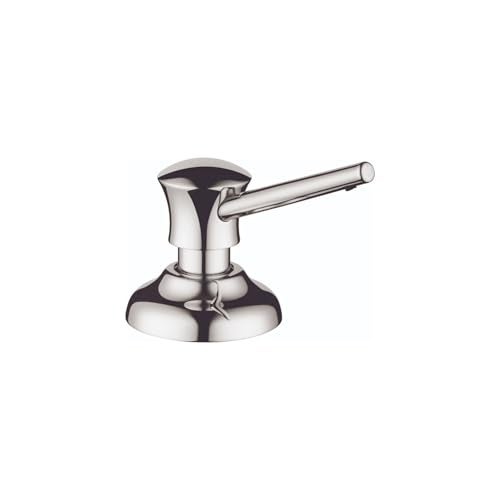 hansgrohe Bath and Kitchen Sink Soap Dispenser, Traditional Premium 2-inch, Classic Soap Dispenser in Chrome, 04540000 - Image 1