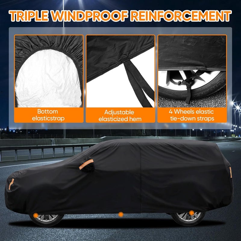 NEVERLAND Car Cover Custom Fit for Ford Explorer 2006-2026, Outdoor Waterproof All Weather Heavy Duty Full Exterior Cover for Sun Rain Snow UV Dust Protection with Door Zipper - Image 4