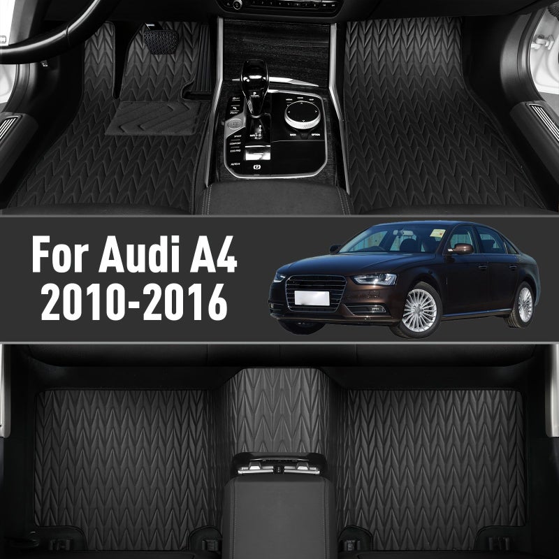 Floor Mats For Audi A4 5 Door Avant 2010 2016 8K All Weather Protection Heavy Duty Non Slip Full Set Front And 2nd Row Accessories Black - Image 1