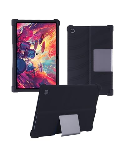 WUNIAK Case for Lenovo Tab Plus 11.5 Inch Android 14 Tablet 2024- Soft Silicone Shock Proof Lightweight Stand Rubber Shell Protective Cover,Kids Friendly Soft Silicone Adjustable Stand Cover,Black - Image 1