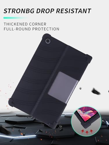 WUNIAK Case for Lenovo Tab Plus 11.5 Inch Android 14 Tablet 2024- Soft Silicone Shock Proof Lightweight Stand Rubber Shell Protective Cover,Kids Friendly Soft Silicone Adjustable Stand Cover,Black - Image 2