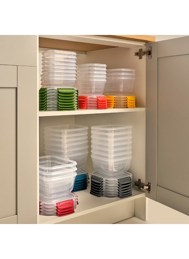 Dunya Plastik - Dunia  Fresh & Lock Yellow Rectangular 3-Piece Food Storage Refrigerator Container Set - With Airtight Lid - BPA Free - (1000-1800-3000) ML - Image 1