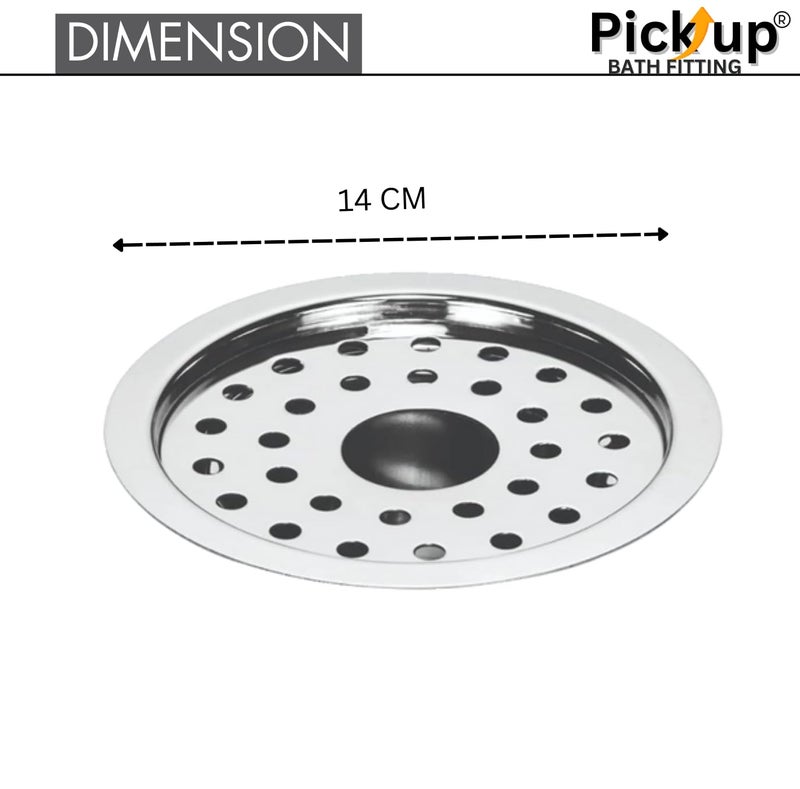 PICK - UP 𝗣𝗜𝗖𝗞-𝗨𝗣® Stainless Steel Flat Cut Floor Drain Cover/Jali/Grating for Bathrooms, Open Area, Kitchen Sinks and Wash Basins with Lock Function/5 Inche. - Image 2