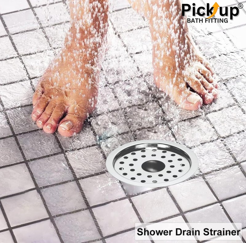 PICK - UP 𝗣𝗜𝗖𝗞-𝗨𝗣® Stainless Steel Flat Cut Floor Drain Cover/Jali/Grating for Bathrooms, Open Area, Kitchen Sinks and Wash Basins with Lock Function/5 Inche. - Image 5