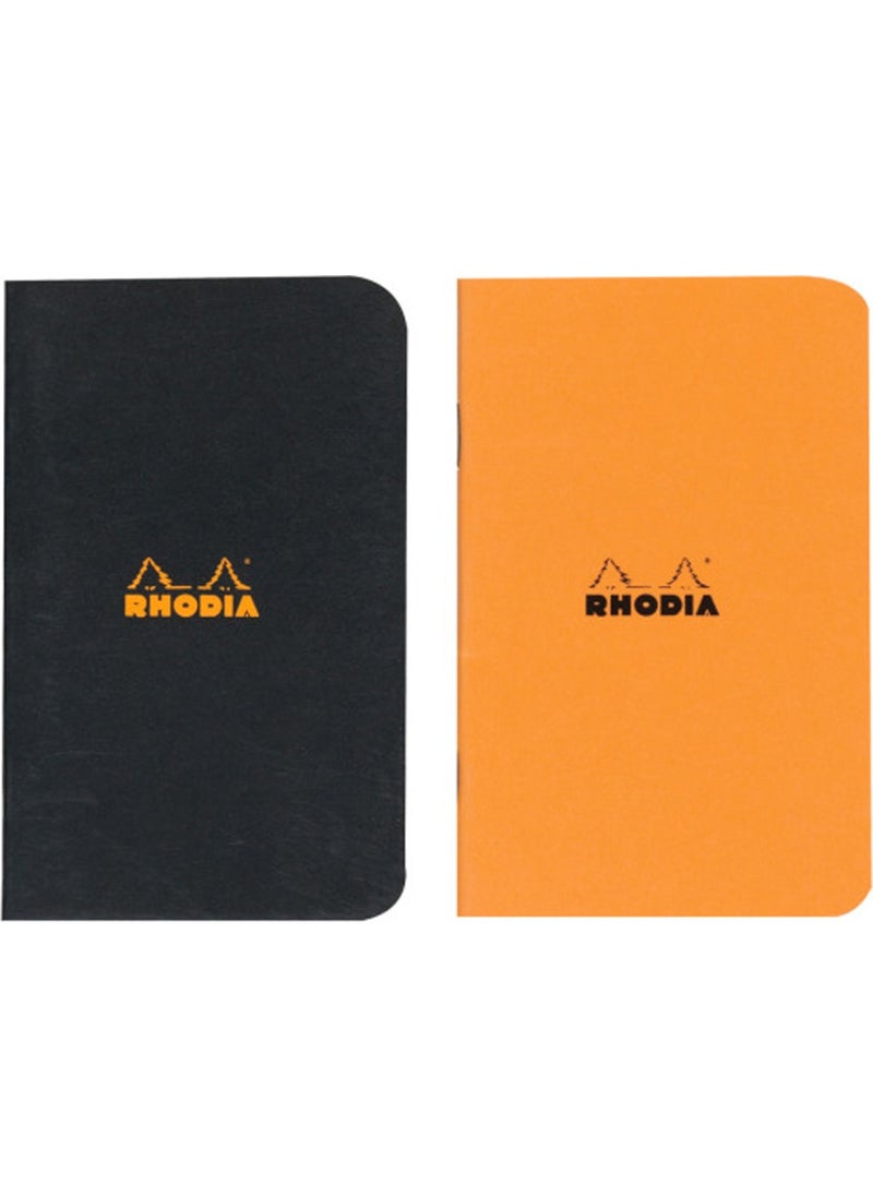 Rhodia - دفتر ملاحظات أساسي من روديا RD119152 باللون البرتقالي والأسود مقاس 7.5 × 12 سم - Image 1