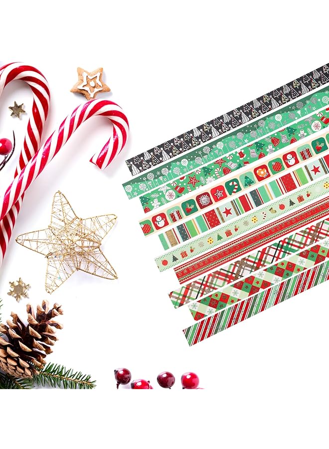 erorex Washi Tape Set Of 12 Rolls Christmas Gold Silver Washi Masking Tape Decorative Tape For Scrapbooking Diy Crafts Crafters Embellished Journals Planner Cards Gift Wrapping Ribbons Wedding  - Image 3