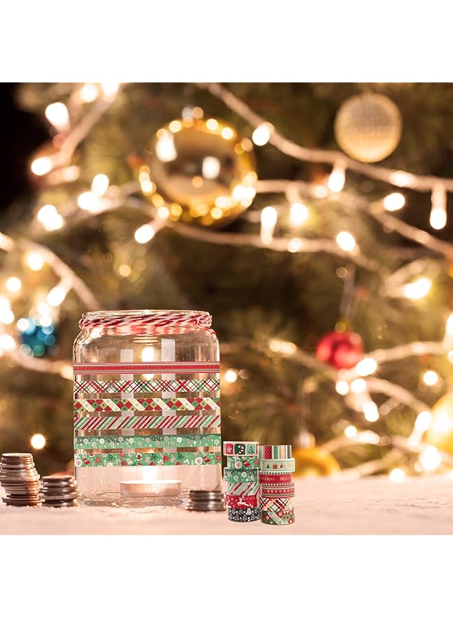 erorex Washi Tape Set Of 12 Rolls Christmas Gold Silver Washi Masking Tape Decorative Tape For Scrapbooking Diy Crafts Crafters Embellished Journals Planner Cards Gift Wrapping Ribbons Wedding  - Image 4