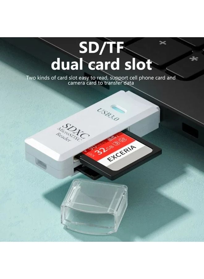 Black USB 3 0 2 In 1 Multi Card Reader High Speed Micro SD TF Memory Flash Drive Adapter - Image 3