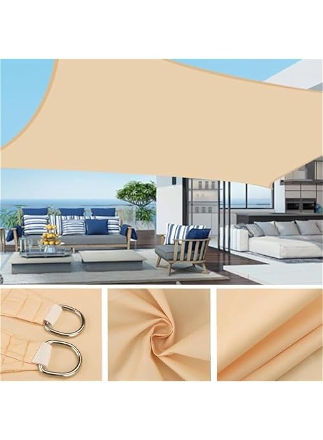 TRASSLE 3 x 4 m Rectangle Canopy, Waterproof UV Block Sunshade With Rope for Swimming Pool Patio Backyard Lawn Garden Outdoor Activities  - Image 2