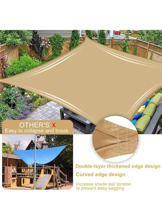 TRASSLE 3 x 4 m Rectangle Canopy, Waterproof UV Block Sunshade With Rope for Swimming Pool Patio Backyard Lawn Garden Outdoor Activities  - Image 5