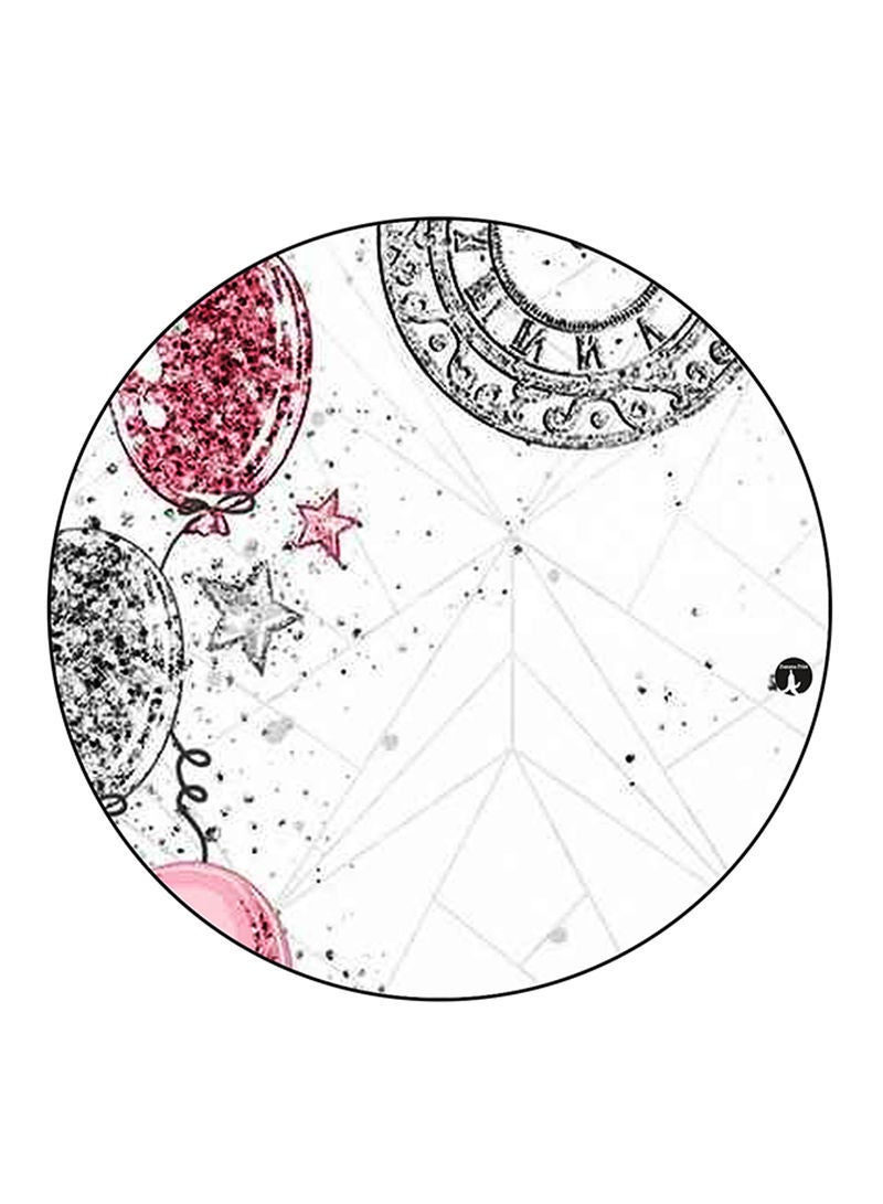 RKN Balloons Printed Mouse Pad  Round  Multicolour