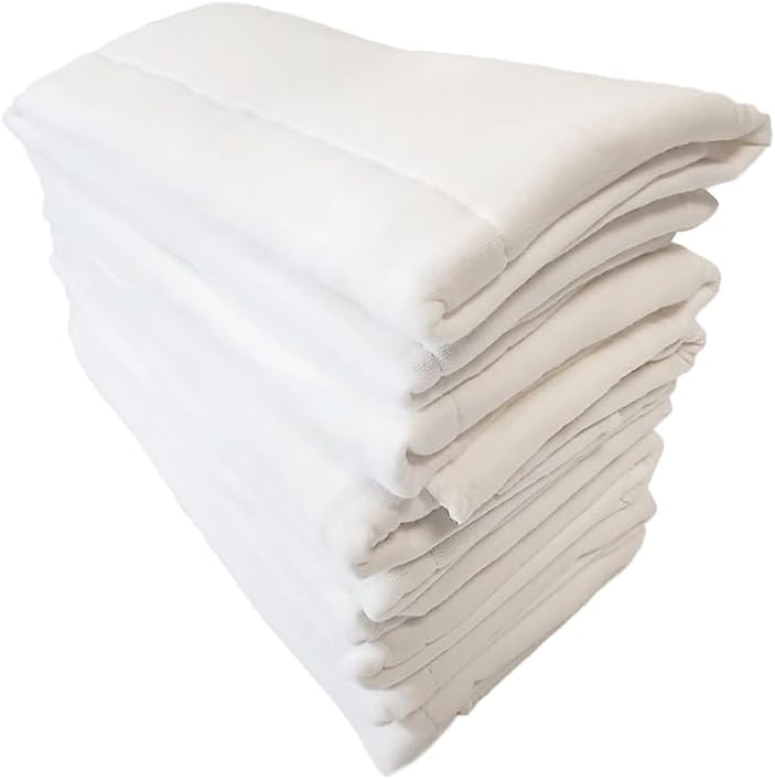 SupremePlus Prefold Cloth Diapers  12 Pack 21 x 14 inches  4 Ply Ultra Soft Super Absorbent Washable Reusable Cotton Burp Cloths for General Cleaning Glass Windows Cars  White - Image 4
