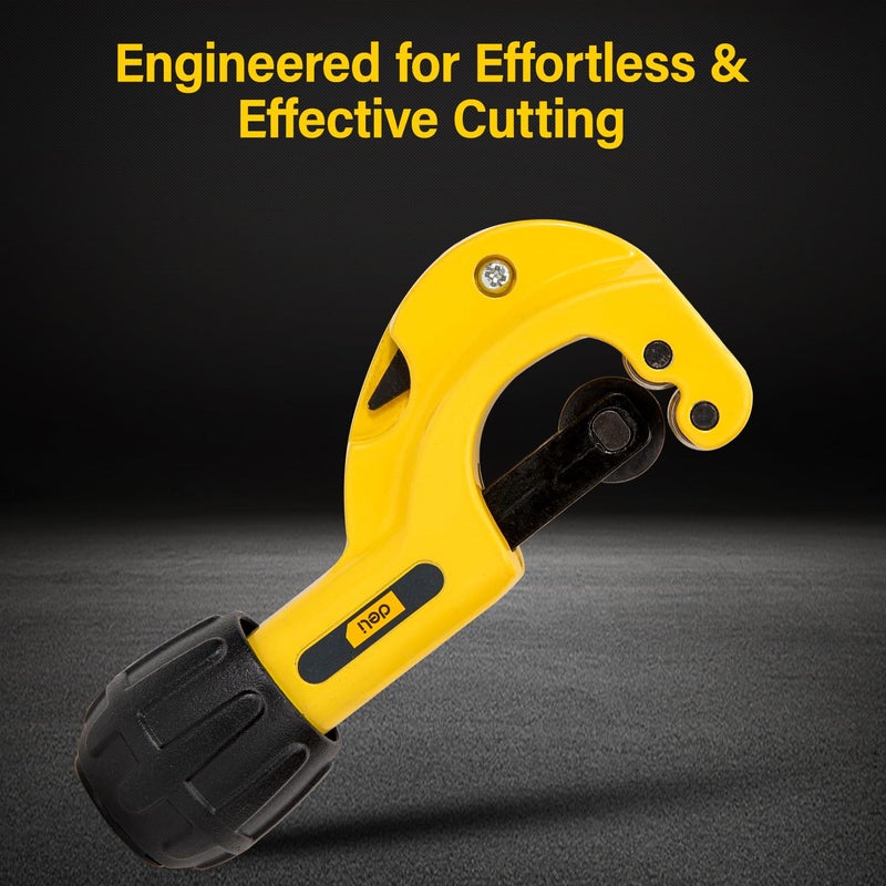 Deli DL2504 Heavy Duty Metal Pipe Cutter 32mm Cutting Capacity Steel Alloy 5262HRC Hard Blade Ratchet Type Tube Cutters PVC Aluminum Iron StainlessSteel Pipes Tool for Household and Professional Use - Image 3