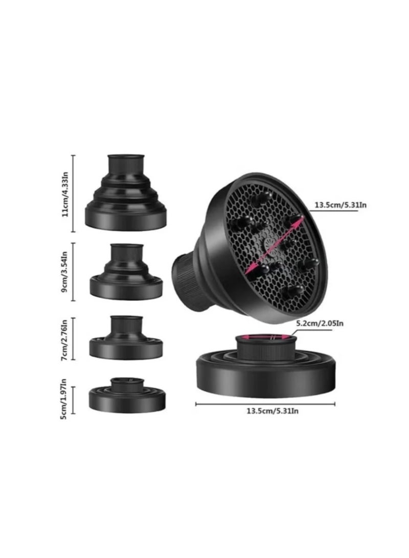 ناشر مجفف الشعر ، ناشر مجفف الشعر القابل للطي ، ملحقات صالون الشعر المهنية ، أداة تجفيف الشعر المجفف مناسبة للشعر المجفف أو الموجة ، مناسبة لمجففات الشعر تتراوح بين 1.4 بوصة إلى 1.96 بوصة (أسود) - Image 2