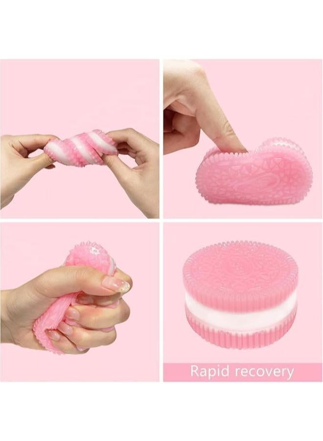 Kidszone Anti-Stress Squishy Biscuit Cookie Squeeze Decompression Fidget Toy (Pink) - Image 3