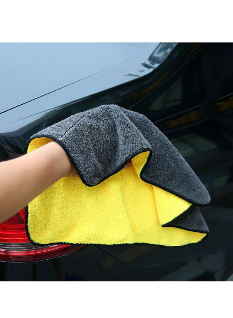 3XR Microfiber Towel 7257 – 40x100cm Dual-Sided Cleaning Cloth – 840GSM Thick, Lint-Free, Scratch-Free – 80% Polyester 20% Polyamide – Grey & Yellow – for Car, Glass, Home, Office - Image 4