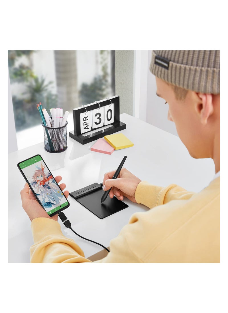 SYOSI - Drawing Tablet OSU Tablet, Portable Computer Graphics Tablets with 4 Shortcut Keys 8192 Levels Battery-Free Stylus Pen, 4x3 inch Digital Tablet Compatible with Window/Mac/Linux/Android for OSU Game - Image 1
