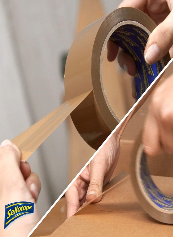 Sellotape Parcel Tape, Brown Tape for Packing, High-Strength Packaging Tape for Professional & Office Use, Packing Tape for Heavy Loads, DIY, 48mmx50m - Image 3
