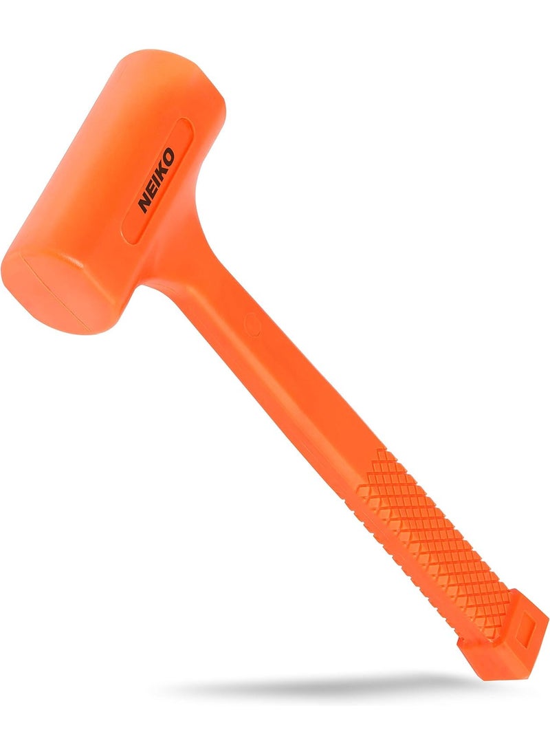 Neiko Neiko 02849A 4 Lb Dead Blow Hammer, Neon Orange | Unibody Molded | Checkered Grip | Spark and Rebound Resistant  - Image 1