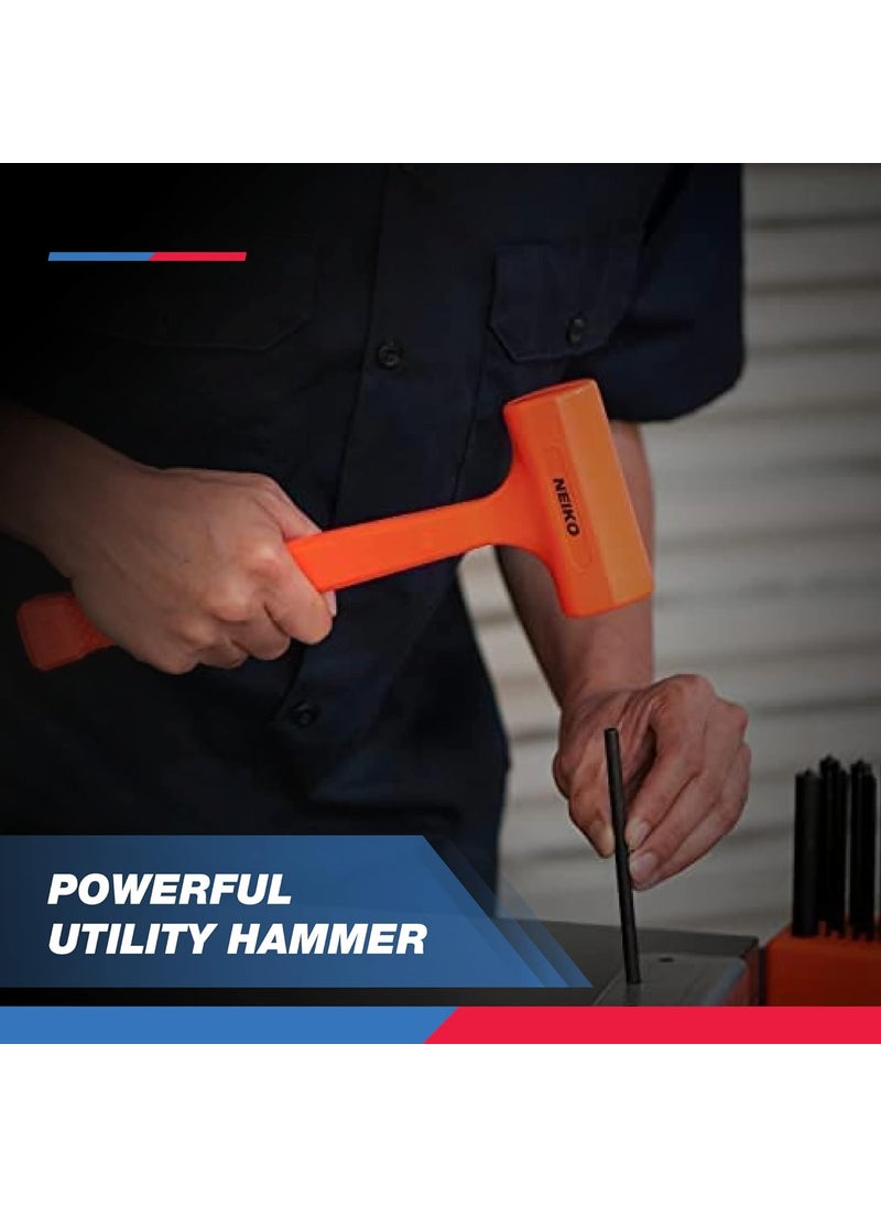 Neiko Neiko 02849A 4 Lb Dead Blow Hammer, Neon Orange | Unibody Molded | Checkered Grip | Spark and Rebound Resistant  - Image 5