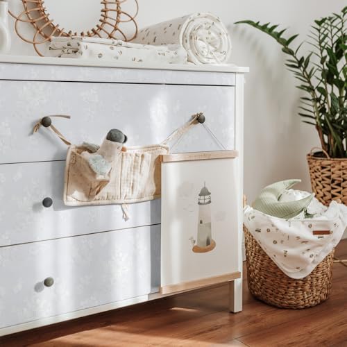 Lativo White Wallpaper Silk Embossed Floral White 393inL 17.7inWContact Paper for Cabinets Furniture Textured Thicken Self Adhesive Wallpaper for Bedroom Flower Solid Contact Paper Vinyl Shelf Liner - Image 2