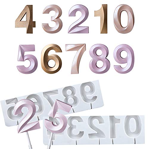QELEG Fondant 0-9 Number Mold Silicone Letter Mold Candy Making Alphabet Fondant Molds for Birthday Decoration - Image 1
