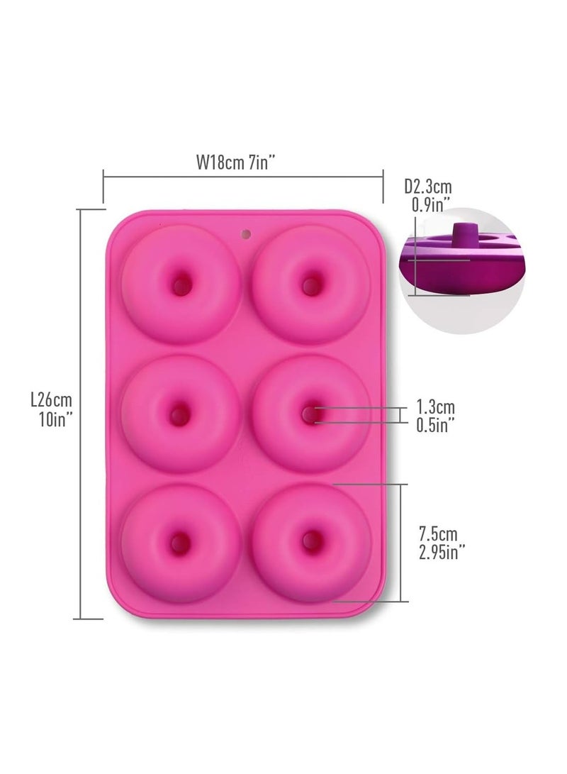 Oasisgalore 3 Pcs Silicone Donut Pan Molds, 6 Cavity Food Grade Non-Stick Baking Tray Maker Pan for Perfect Shaped Doughnuts Cake Biscuit  - Image 3