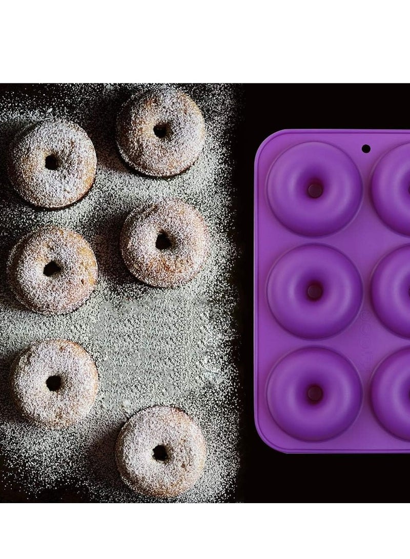 Oasisgalore 3 Pcs Silicone Donut Pan Molds, 6 Cavity Food Grade Non-Stick Baking Tray Maker Pan for Perfect Shaped Doughnuts Cake Biscuit  - Image 5
