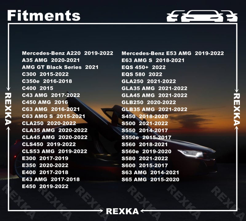 Rexka ركسكا 30 قطعة مشابك تثبيت بطانة الفندر متوافقة مع مرسيدس-بنز 0009914140 A، C، Cla، CLS، E، GLB، S Class - Image 3