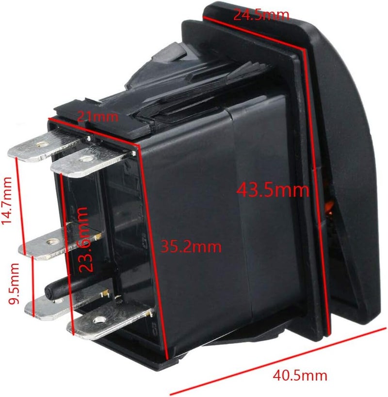 E Support Car Blue LED Reverse Light Rocker Toggle Switch ON Off 12V 20A, 24V 10A - Image 2