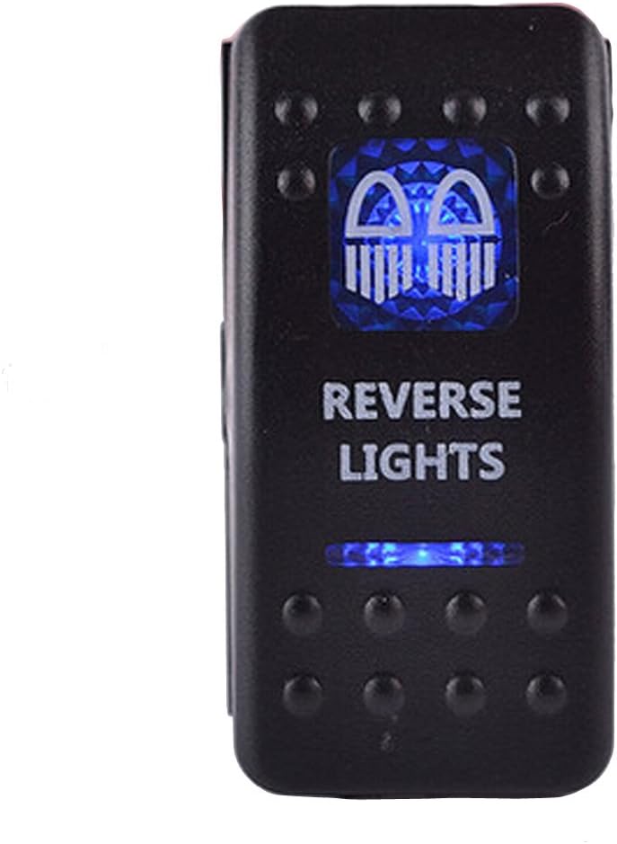 E Support Car Blue LED Reverse Light Rocker Toggle Switch ON Off 12V 20A, 24V 10A - Image 1