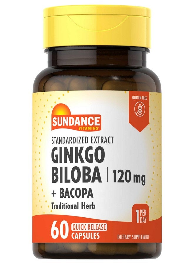 Sundance Ginkgo Biloba Capsules | 120mg | Standardized Extract with Bacopa | Gluten Free Traditional Herb Supplement - Image 1
