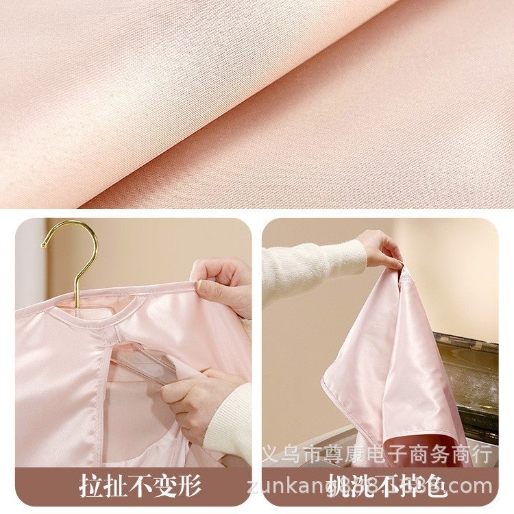 Clothes Dust Cover Hanging Bag Clothes Dust Cover Hanging Household Vertical Long Down Mink Fur Coat Bag - Image 5
